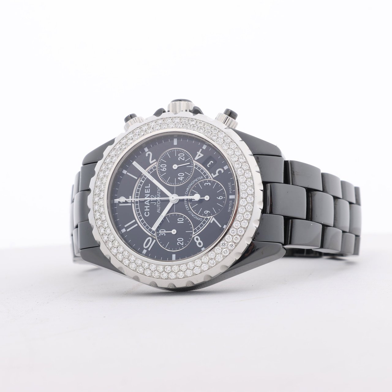 Chanel Chanel J12 H1009 I.G.17972 SS×CE AT Black Dial Watch Zwart