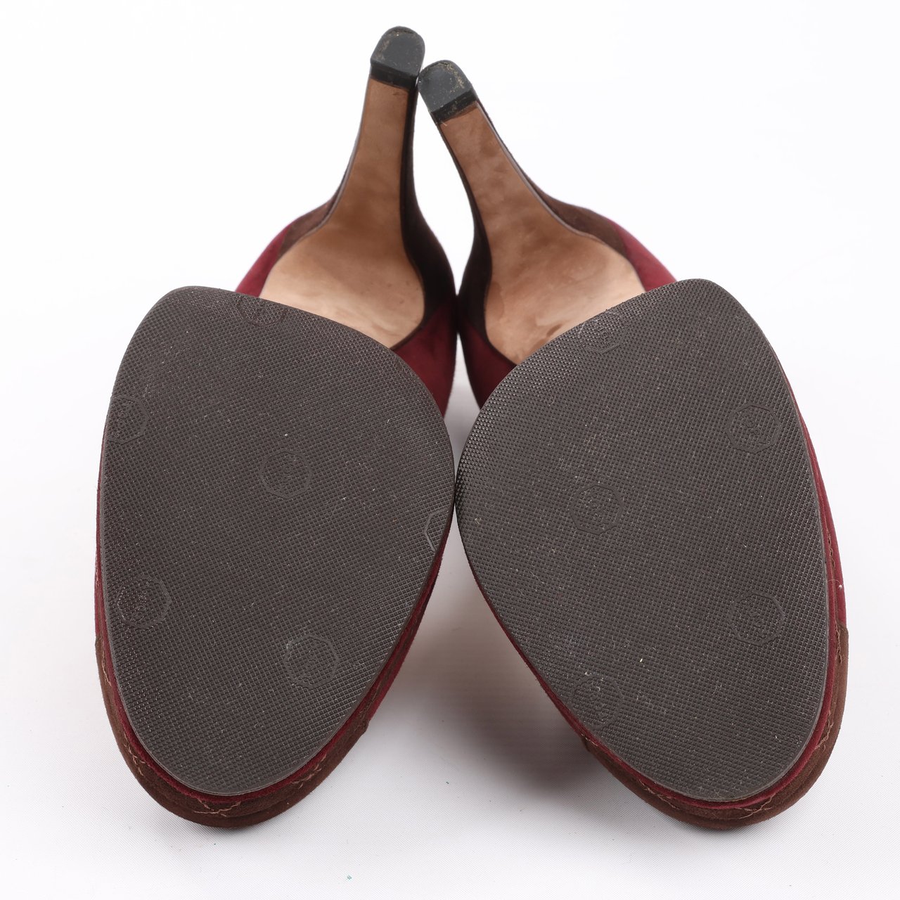 Chanel Chanel Burgundy/Brown Suede CC Cap Toe Platform Heel Pumps, Size 40.5 EU Maroon