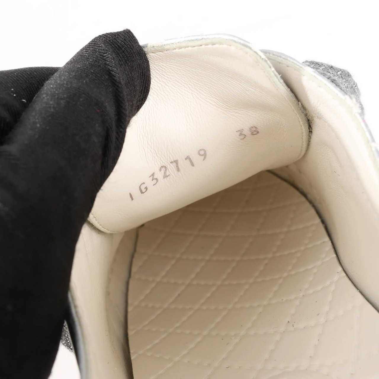 Chanel Chanel Coco Mark Rubber Sneakers in Silver G32719, Size 38 EU Zilver