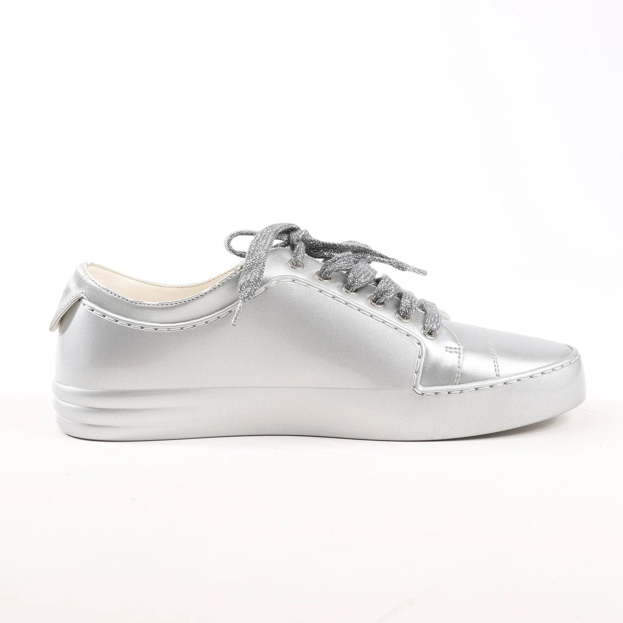 Chanel Chanel Coco Mark Rubber Sneakers in Silver G32719, Size 38 EU Zilver