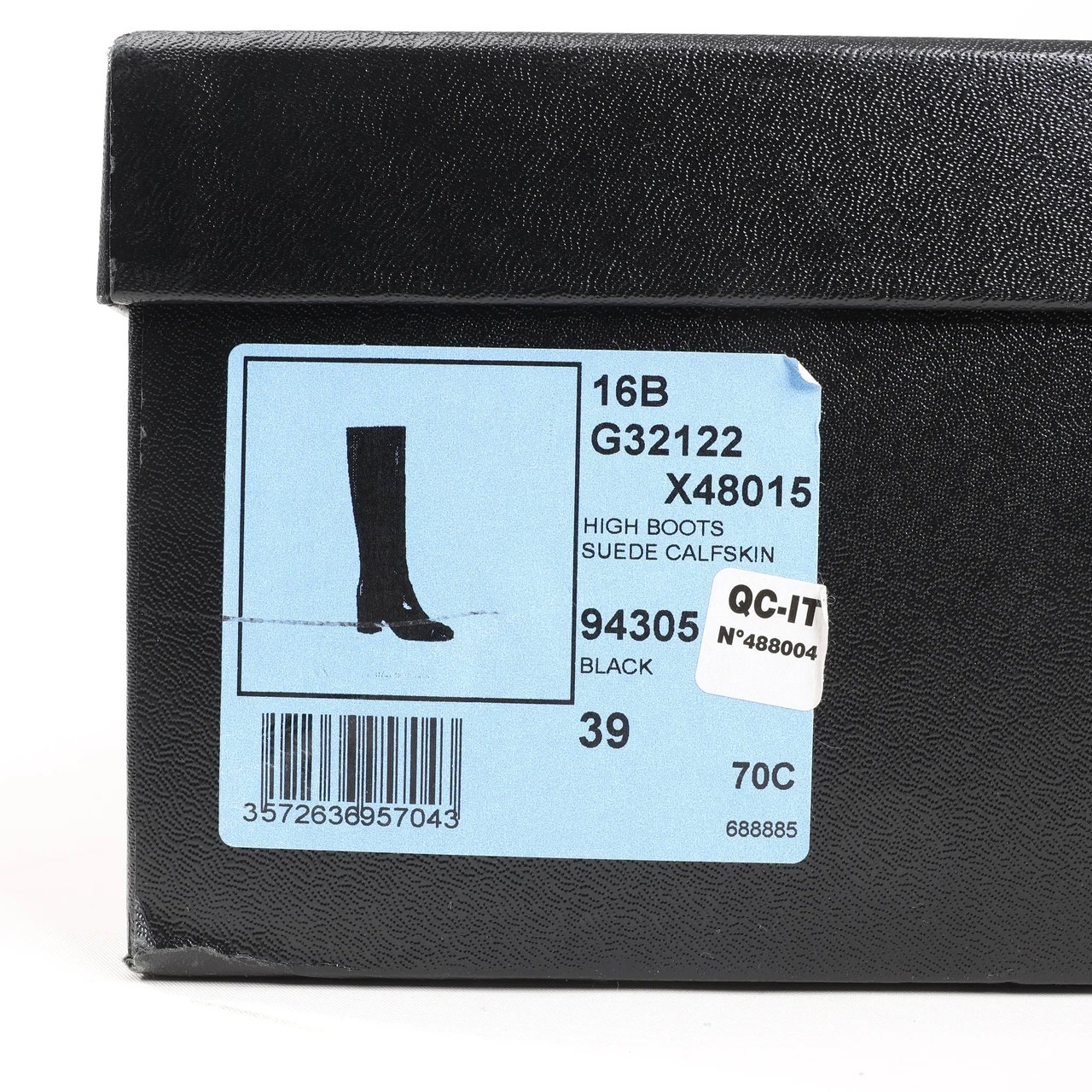 Chanel Chanel Coco Mark 16B Suede Long Boots in Black G32122, Size 39 EU Zwart