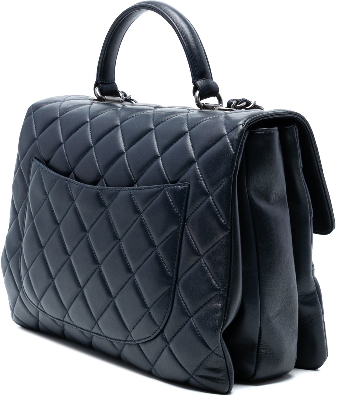 Chanel Large Lambskin Trendy CC Top Handle Flap Blauw