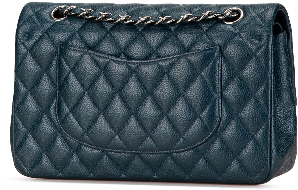 Chanel Medium Classic Caviar Double Flap Blauw