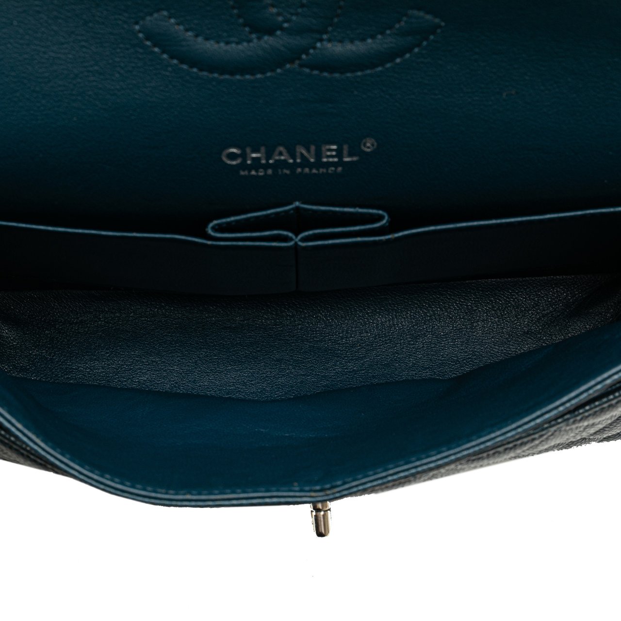 Chanel Medium Classic Caviar Double Flap Blauw