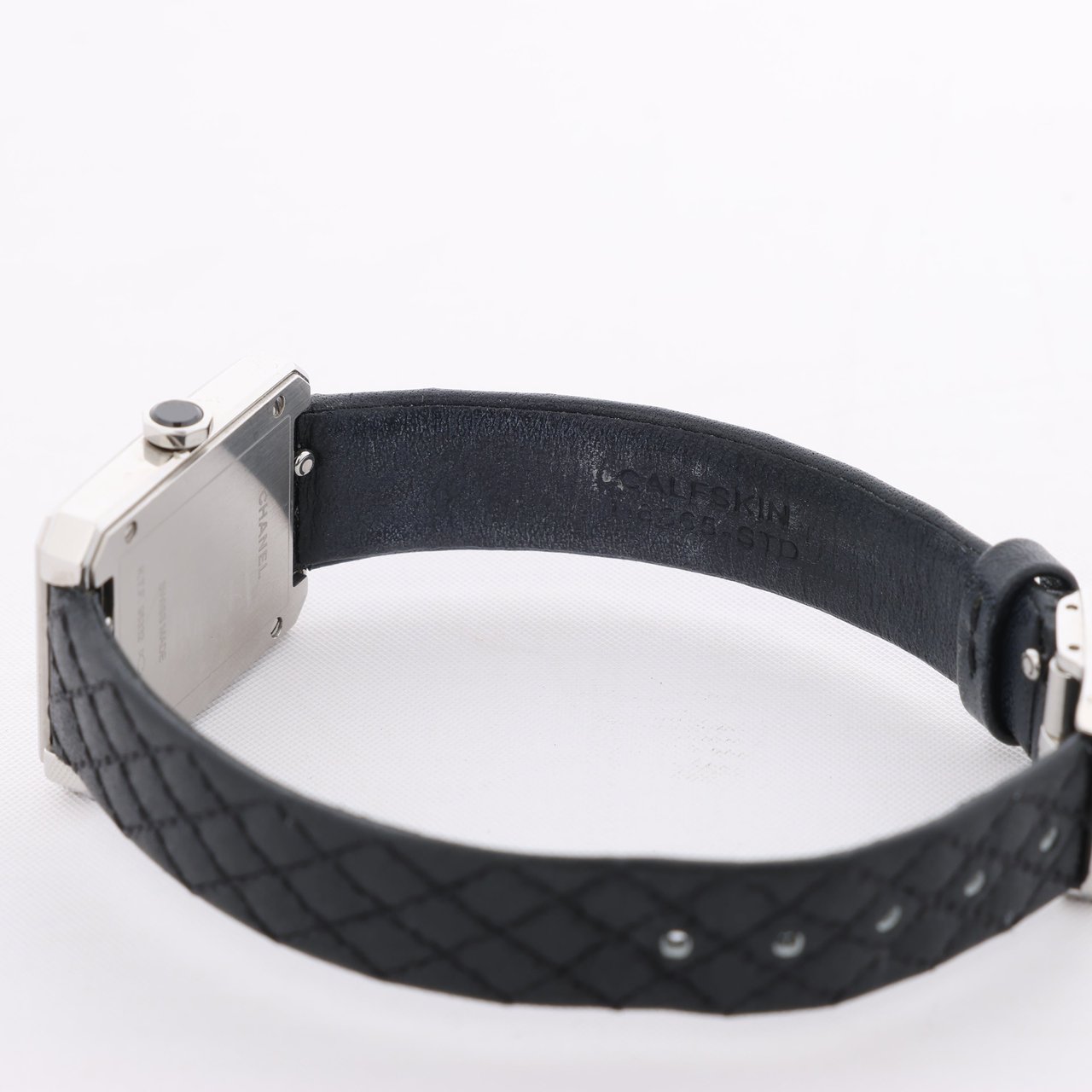 Chanel Chanel Boyfriend H6955 KTF95332 SS & Leather QZ Silver-Face Watch Zilver