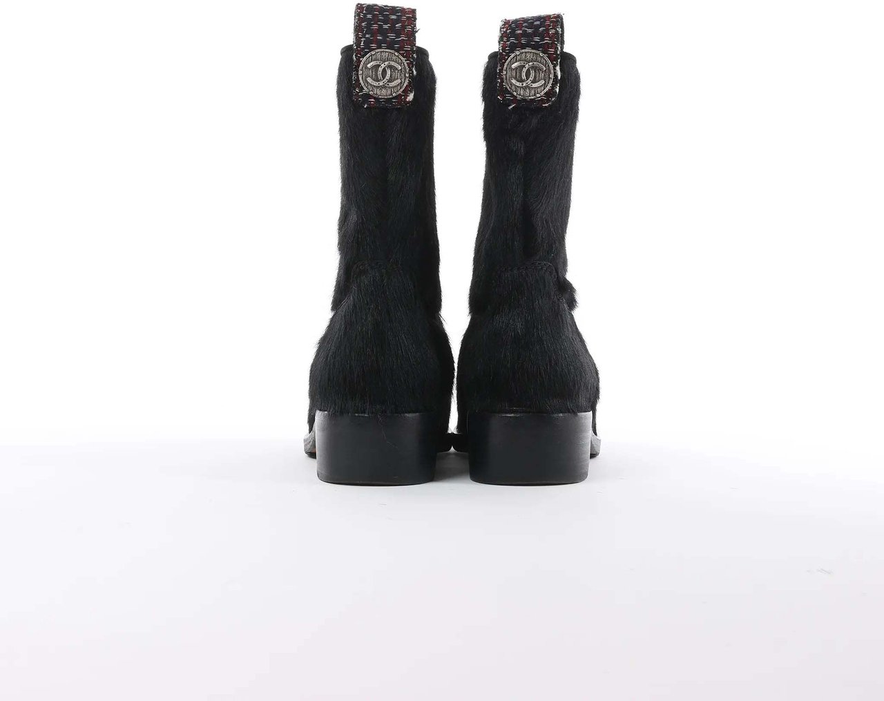 Chanel Chanel Coco Mark Cowhide Ankle Boots in Black G30120, Size 39C EU Zwart