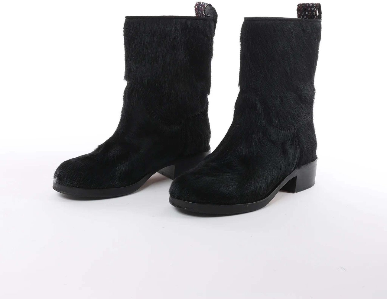 Chanel Chanel Coco Mark Cowhide Ankle Boots in Black G30120, Size 39C EU Zwart