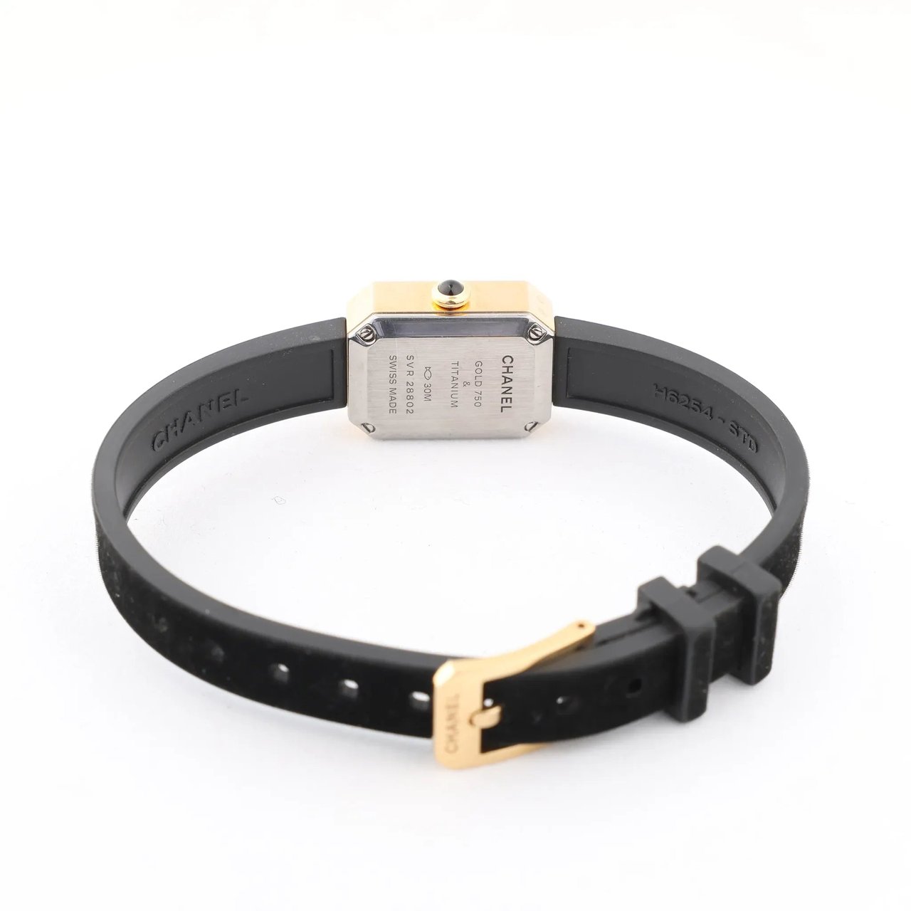 Chanel Premiere H6125 TI 750(YG) Rubber AT Black Dial Watch Zwart
