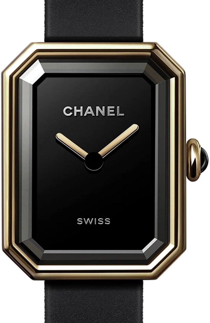 Chanel Premiere H6125 TI 750(YG) Rubber AT Black Dial Watch Zwart