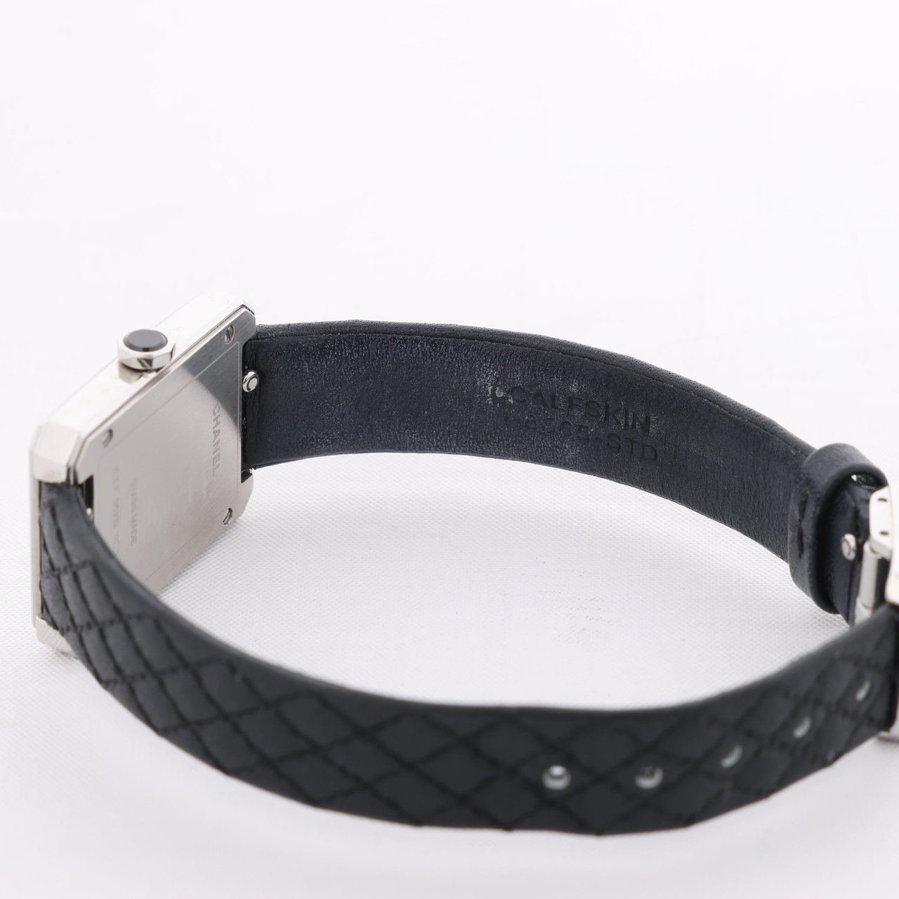 Chanel Boyfriend H6955 KTF95332 SS & Leather QZ Silver-Face Watch Zilver