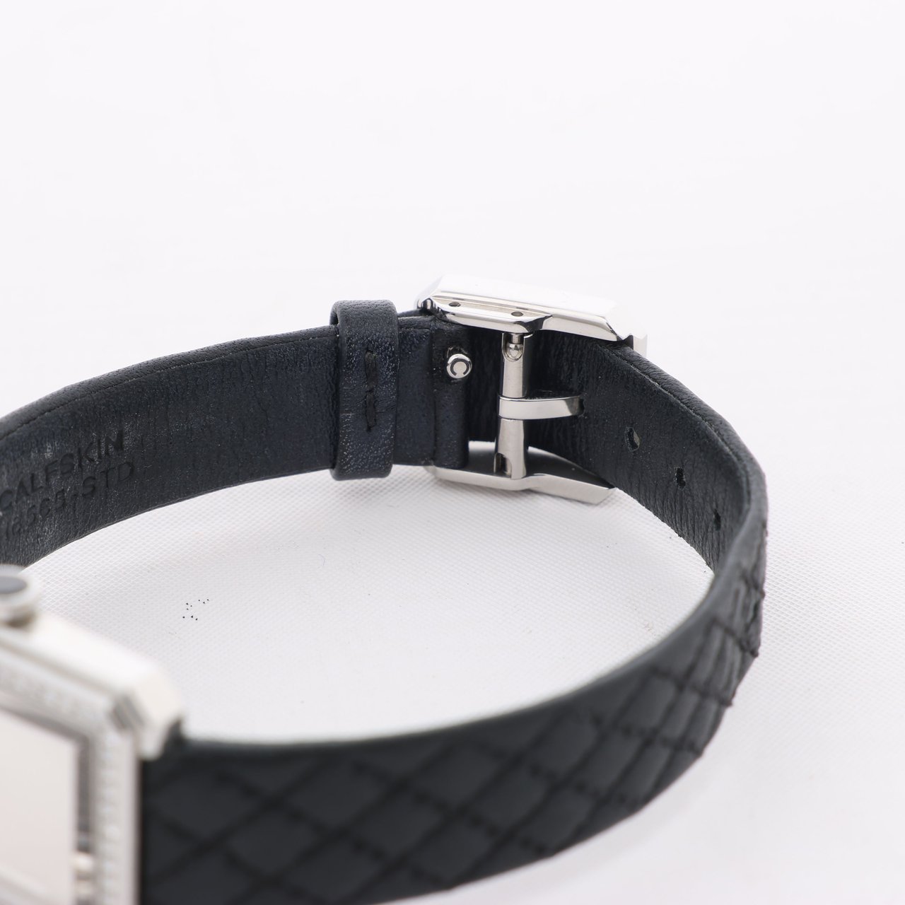 Chanel Boyfriend H6955 KTF95332 SS & Leather QZ Silver-Face Watch Zilver