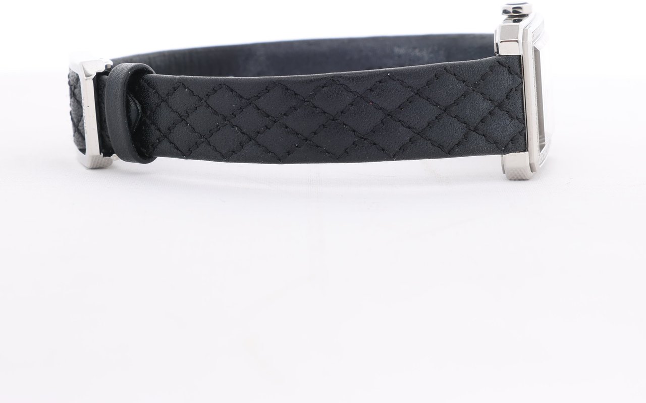 Chanel Boyfriend H6955 KTF95332 SS & Leather QZ Silver-Face Watch Zilver