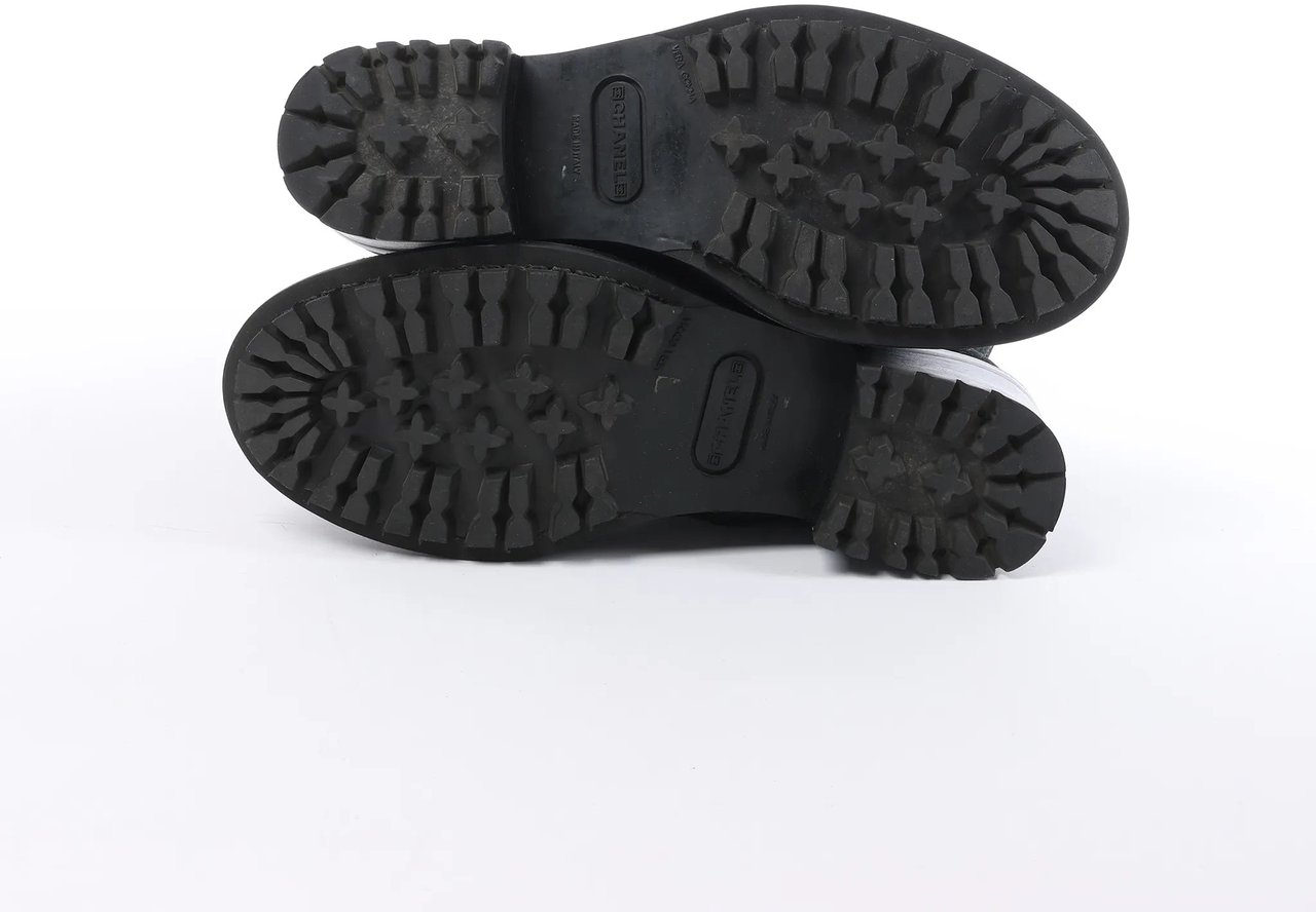 Chanel Chanel Sports Suede Leather Shearling Boots in Black G26245, Size 35.5 EU Zwart