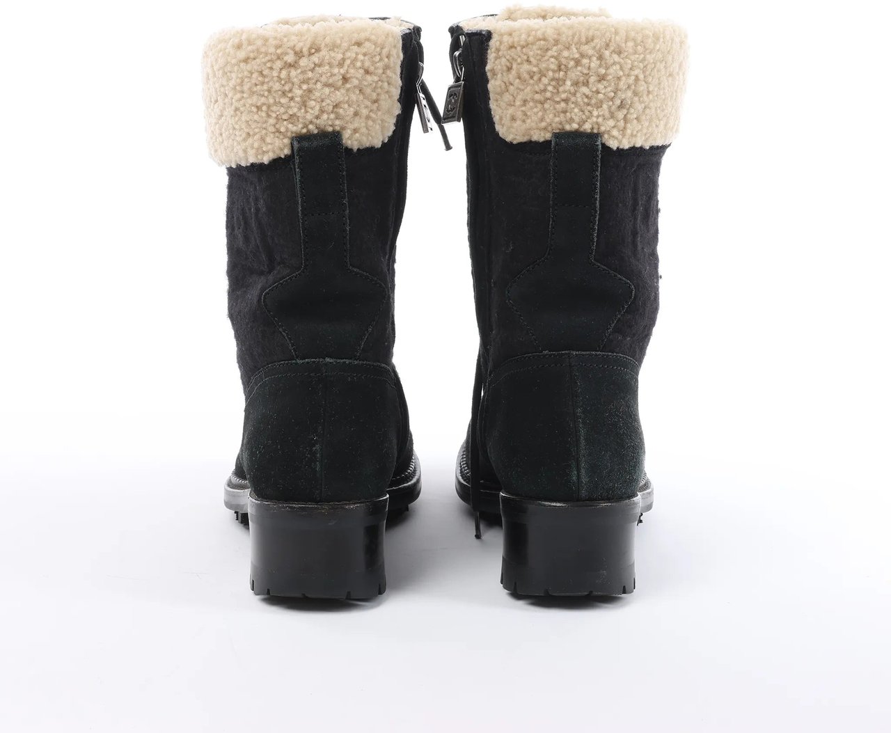 Chanel Chanel Sports Suede Leather Shearling Boots in Black G26245, Size 35.5 EU Zwart