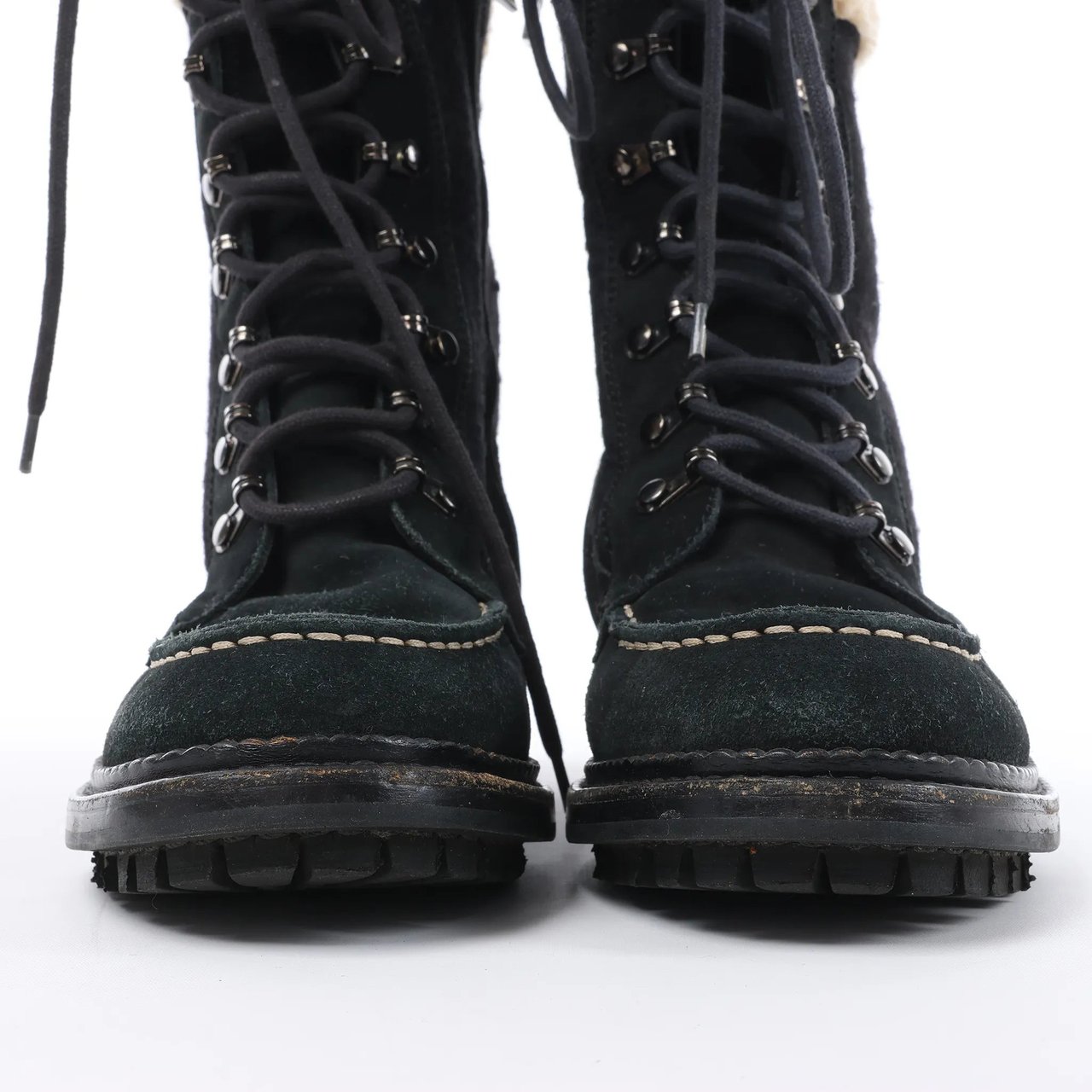 Chanel Chanel Sports Suede Leather Shearling Boots in Black G26245, Size 35.5 EU Zwart