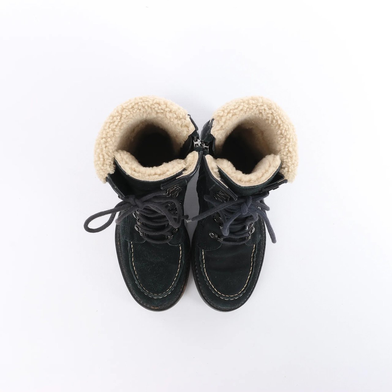 Chanel Chanel Sports Suede Leather Shearling Boots in Black G26245, Size 35.5 EU Zwart