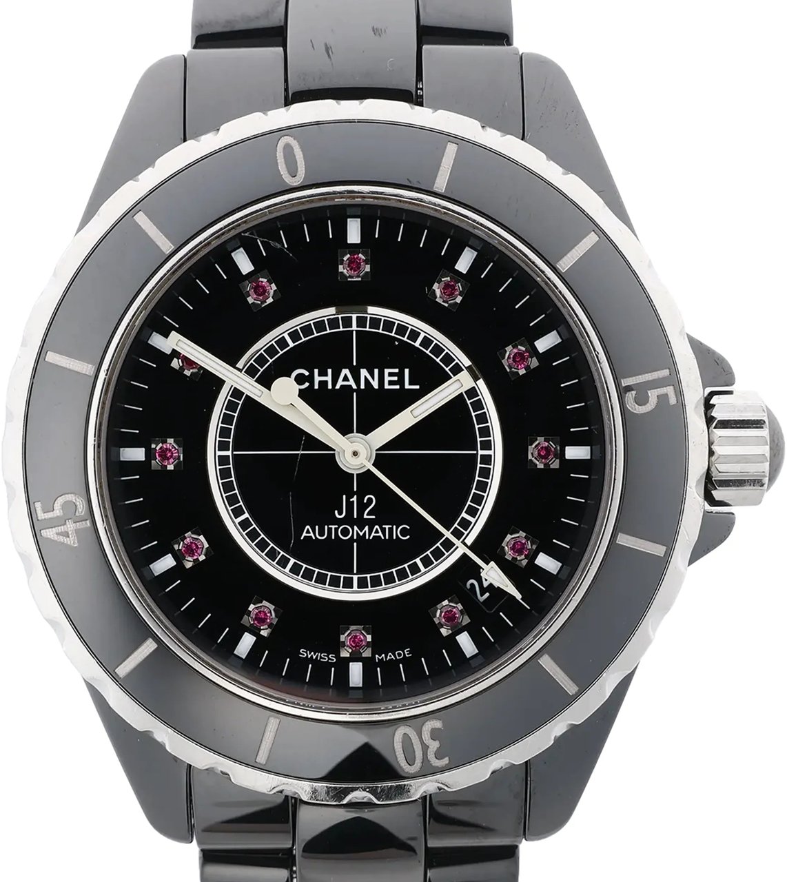 Chanel J12 H1635 I.G.21132 CE×SS AT Watch with Black Dial Zwart