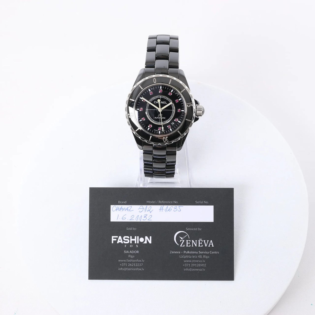 Chanel J12 H1635 I.G.21132 CE×SS AT Watch with Black Dial Zwart