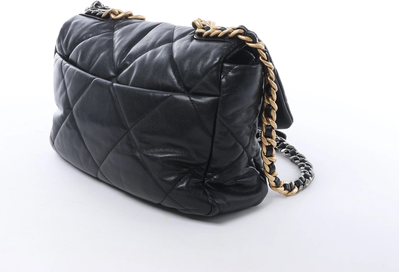Chanel Chanel 19 Large Leather Chain Shoulder Bag in Black 30157954 Zwart