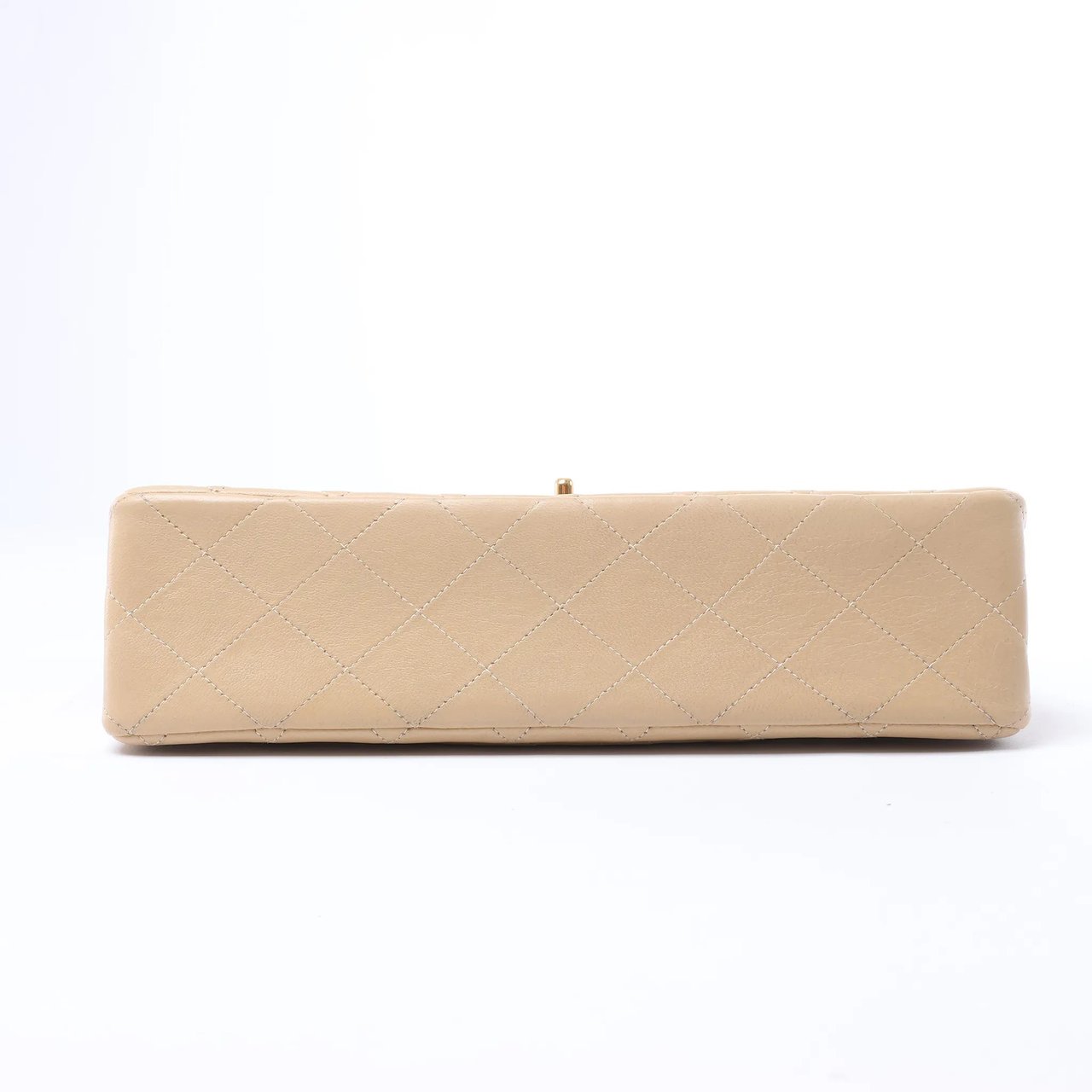 Chanel Classic Matelasse 25 Leather Double Flap Chain Crossbody Bag in Beige Beige