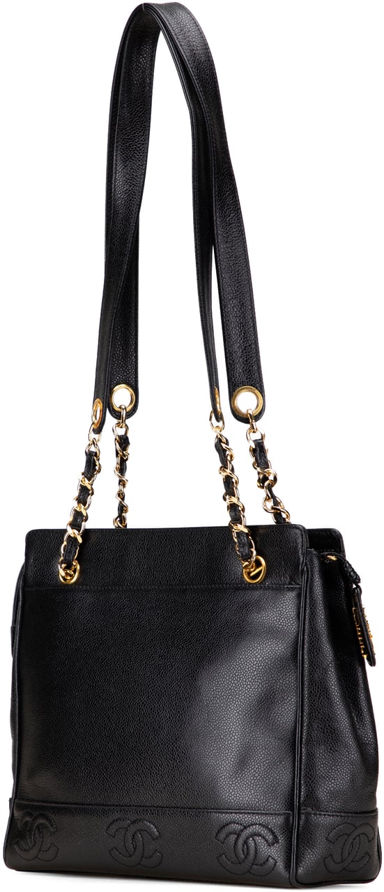 Chanel Triple CC Caviar Tote Zwart