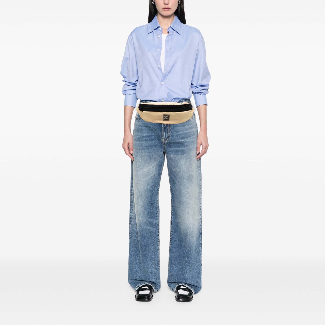 Chanel Nylon CC Sport Line Belt Bag Bruin