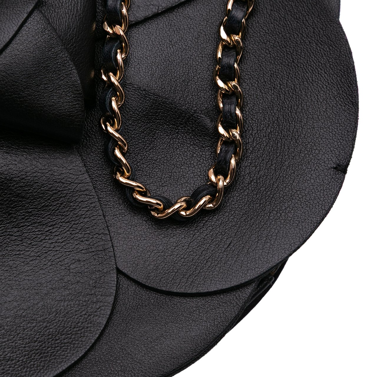 Chanel Lambskin and Satin Camellia Flower Evening Bag Zwart