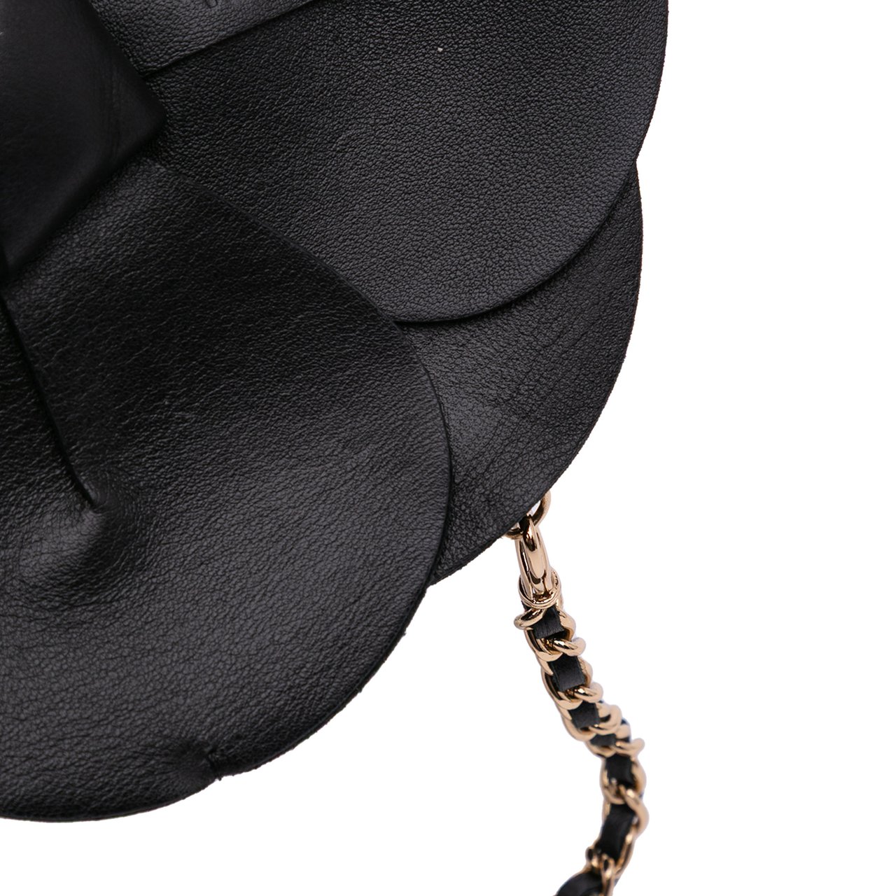 Chanel Lambskin and Satin Camellia Flower Evening Bag Zwart