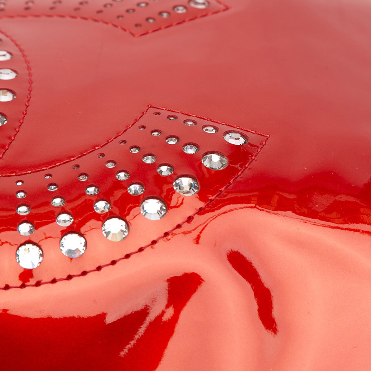 Chanel CC Patent Crystal Strass Embellished Bonbons Tote Rood