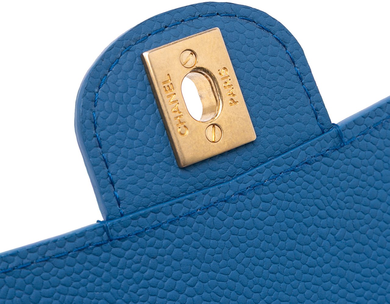 Chanel Mini Square Pure Classic Caviar Single Flap Blauw