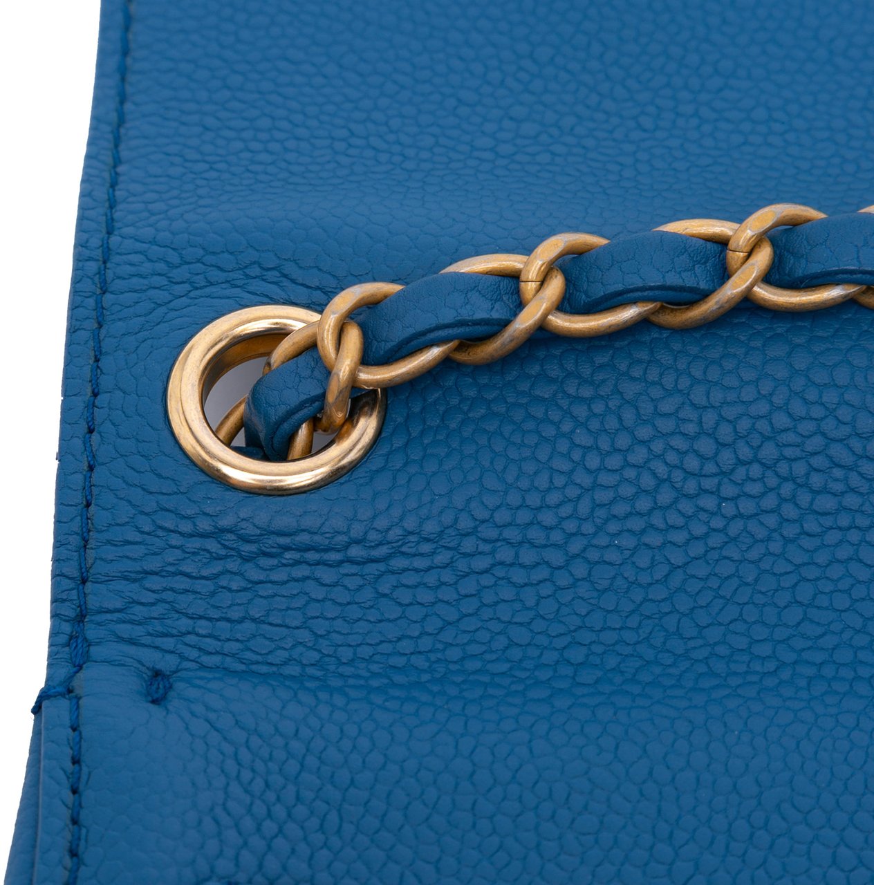 Chanel Mini Square Pure Classic Caviar Single Flap Blauw