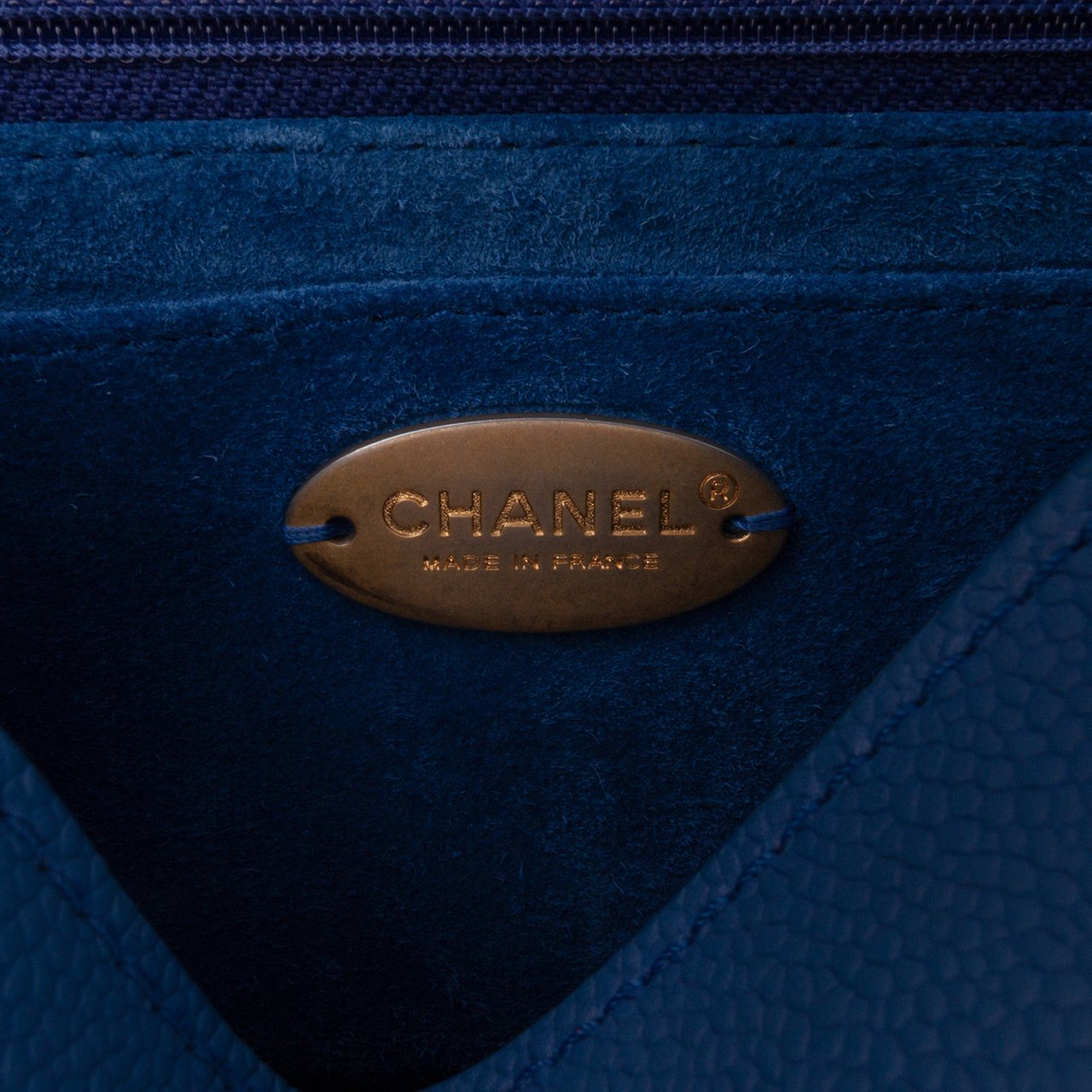 Chanel Mini Square Pure Classic Caviar Single Flap Blauw