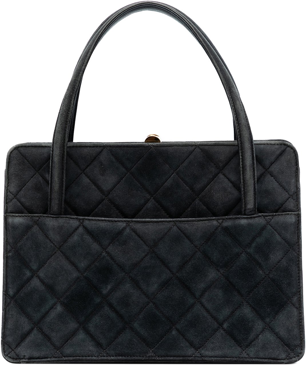 Chanel Quilted Suede Handbag Grijs