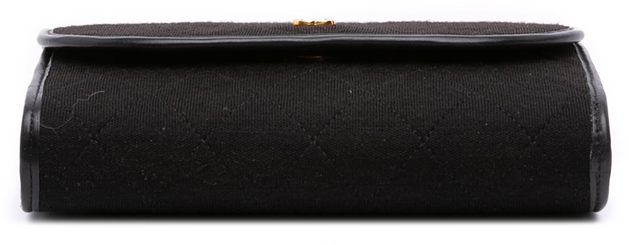 Chanel CC Quilted Jersey Chain Flap Zwart