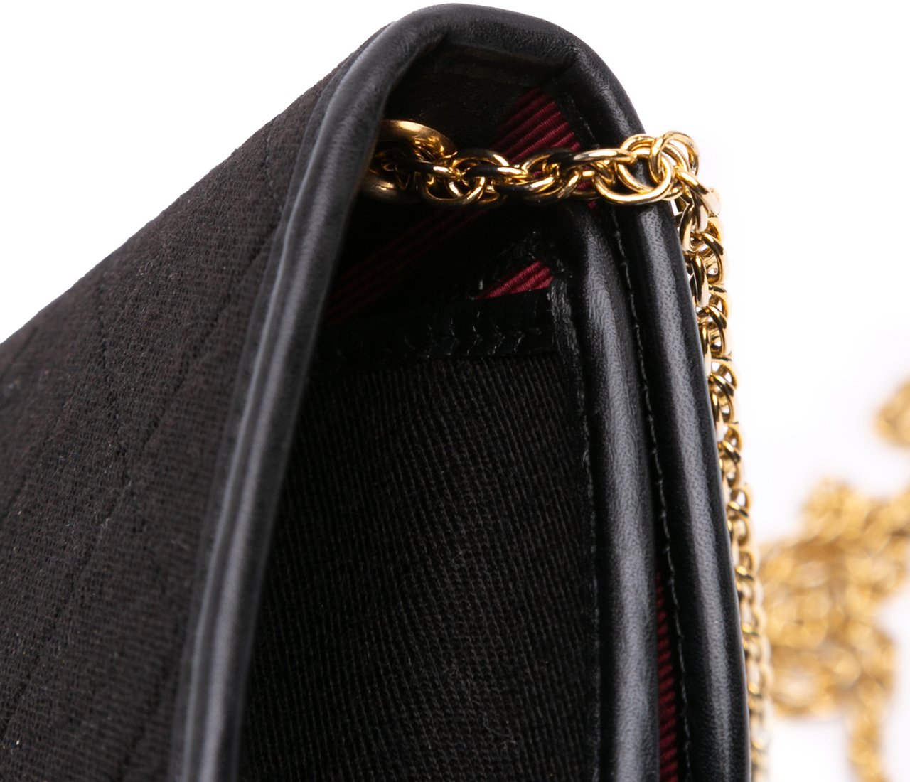 Chanel CC Quilted Jersey Chain Flap Zwart