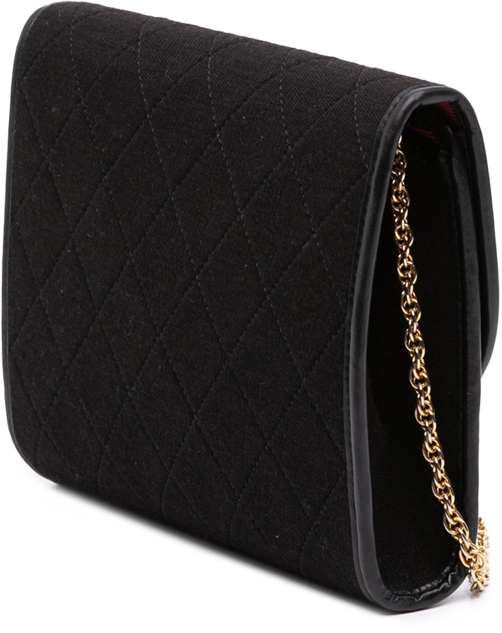Chanel CC Quilted Jersey Chain Flap Zwart