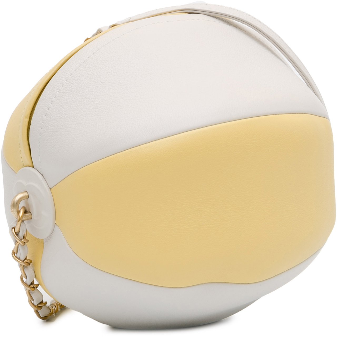Chanel Calfskin Coco Beach Ball Bag Geel