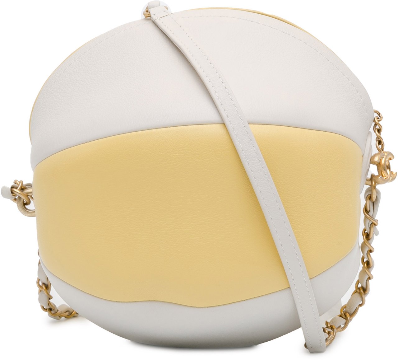 Chanel Calfskin Coco Beach Ball Bag Geel