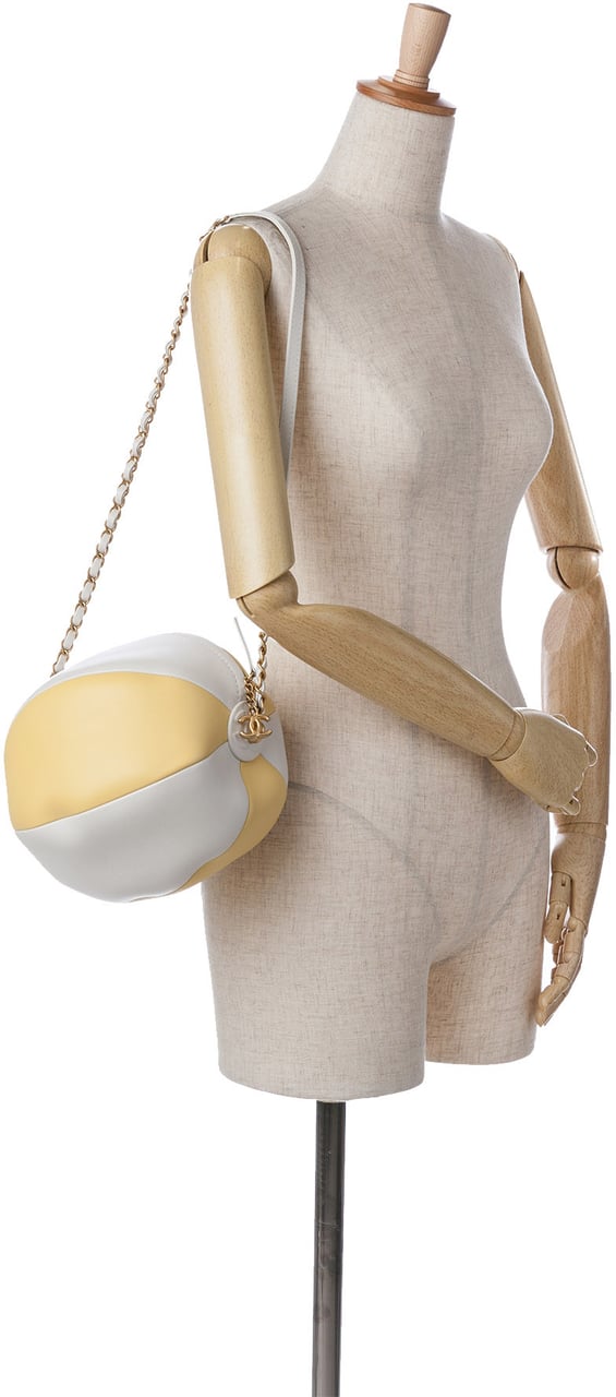 Chanel Calfskin Coco Beach Ball Bag Geel