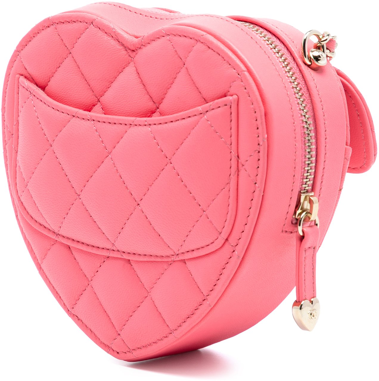Chanel Mini Lambskin CC in Love Heart Crossbody Roze