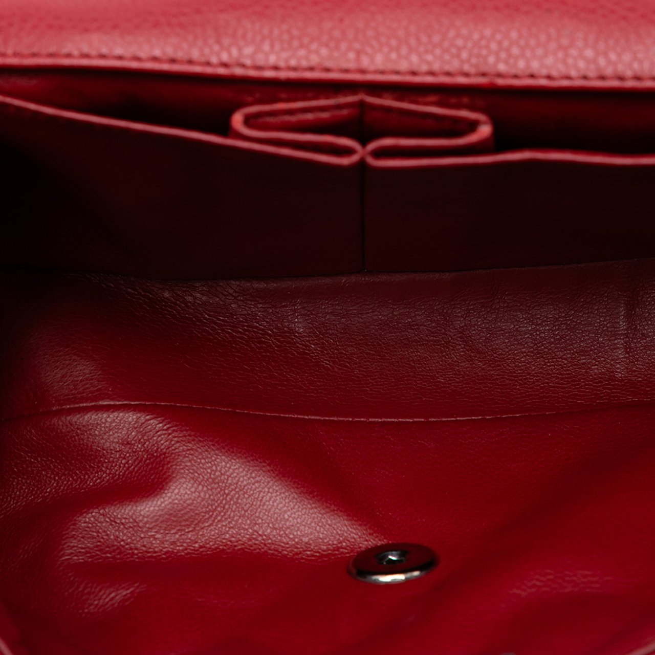 Chanel Classic Caviar East West Single Flap Rood