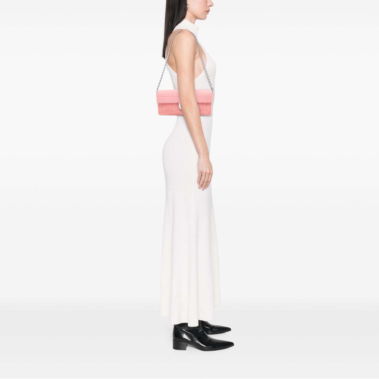 Chanel Chocolate Bar Canvas East West Flap Roze