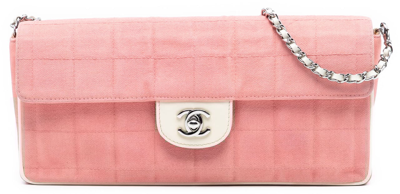 Chanel Chocolate Bar Canvas East West Flap Roze