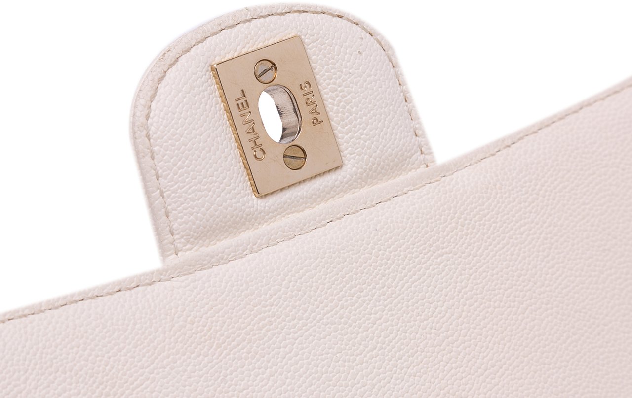 Chanel Medium CC Quilted Caviar Buckle Strap Messenger Bag Bruin