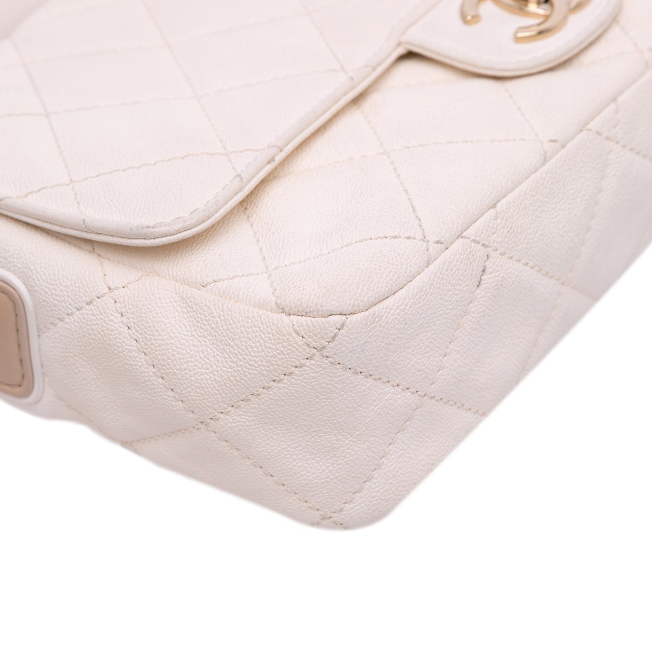 Chanel Medium CC Quilted Caviar Buckle Strap Messenger Bag Bruin