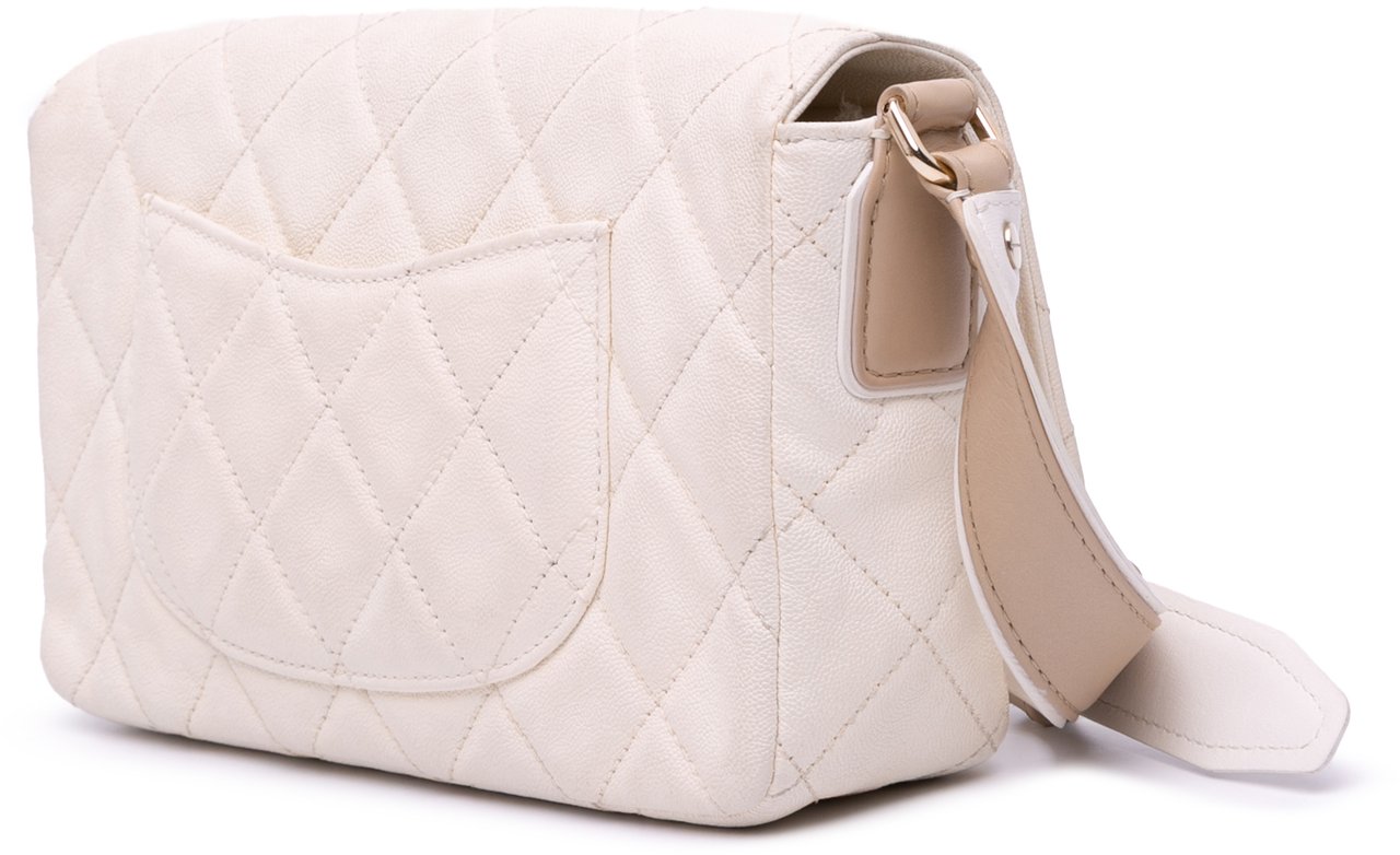 Chanel Medium CC Quilted Caviar Buckle Strap Messenger Bag Bruin