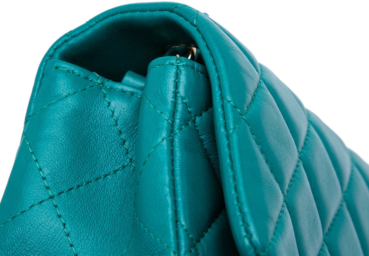 Chanel Mini Rectangular Classic Lambskin Single Flap Blauw
