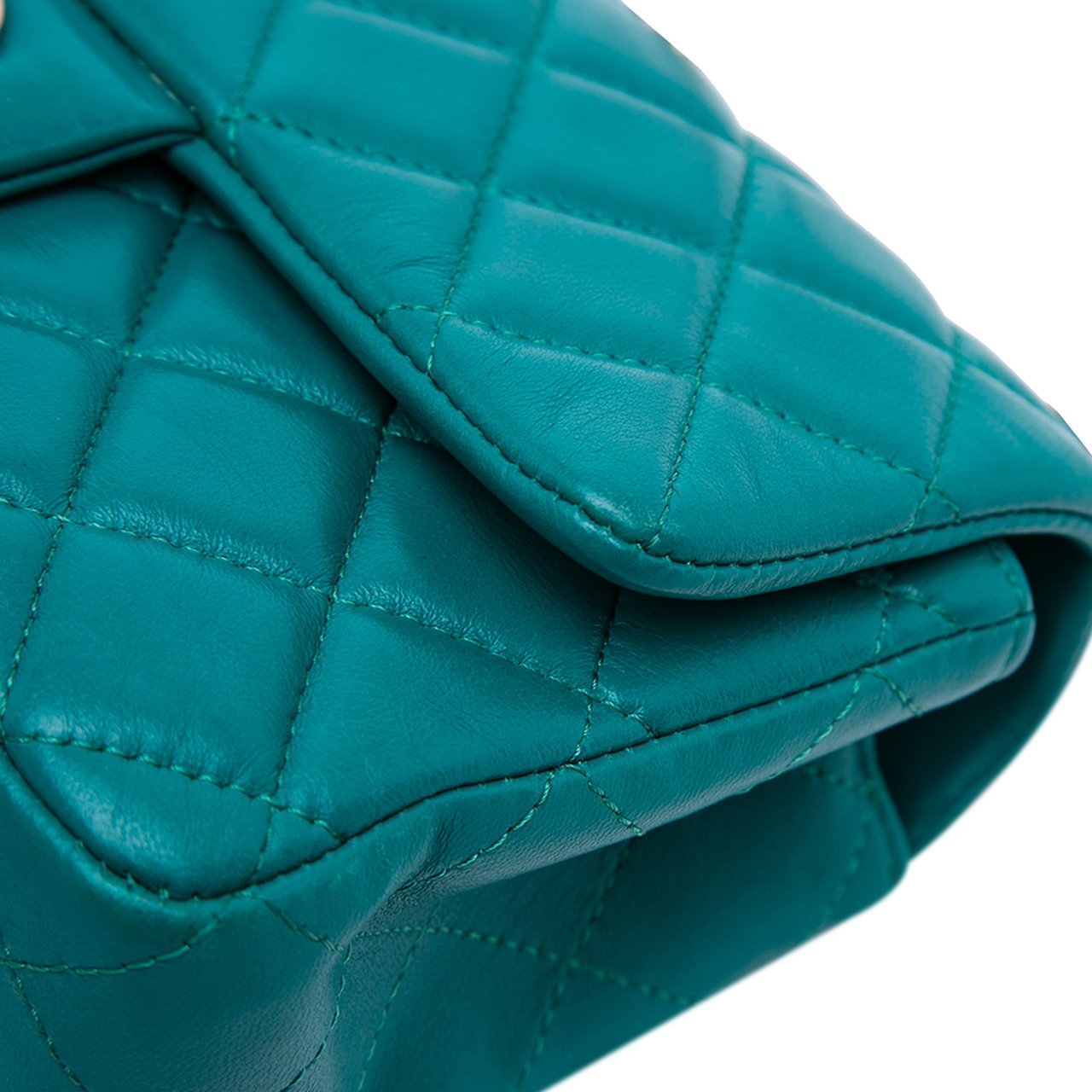 Chanel Mini Rectangular Classic Lambskin Single Flap Blauw