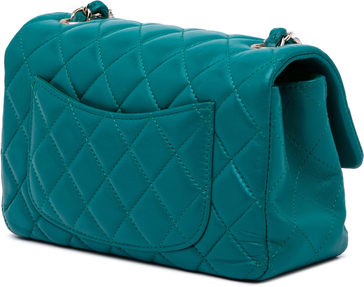 Chanel Mini Rectangular Classic Lambskin Single Flap Blauw
