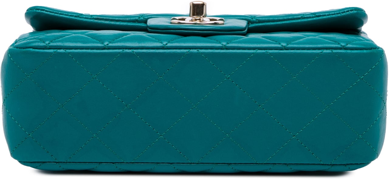 Chanel Mini Rectangular Classic Lambskin Single Flap Blauw